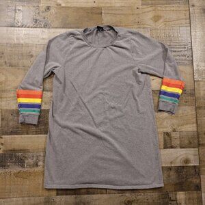 Torrid Cozy Fleece Shift Dress Women’s Size 2 Gray Rainbow Cuff Casual